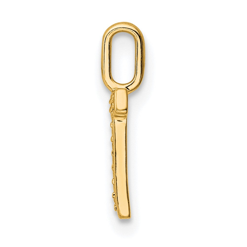 14K Gold Diamond Letter T Initial Pendant