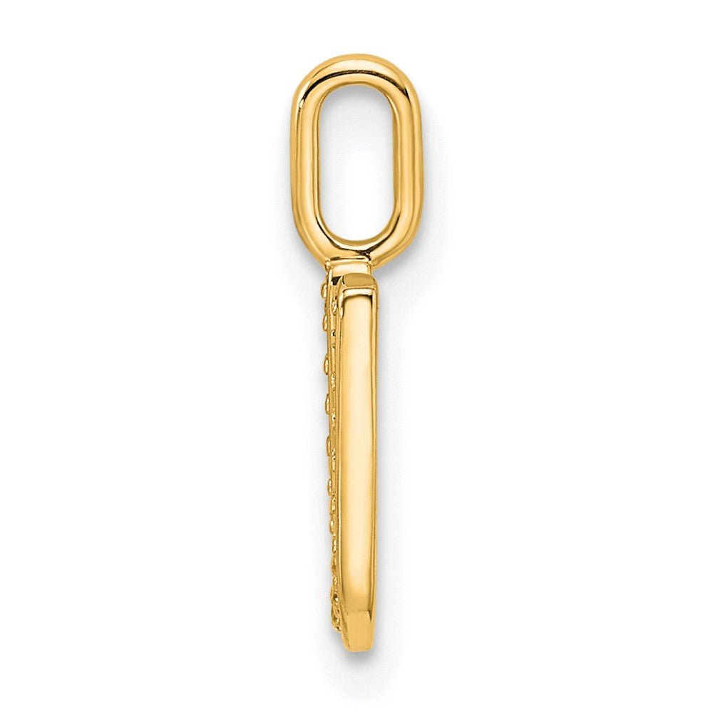 14K Gold Diamond Letter U Initial Pendant