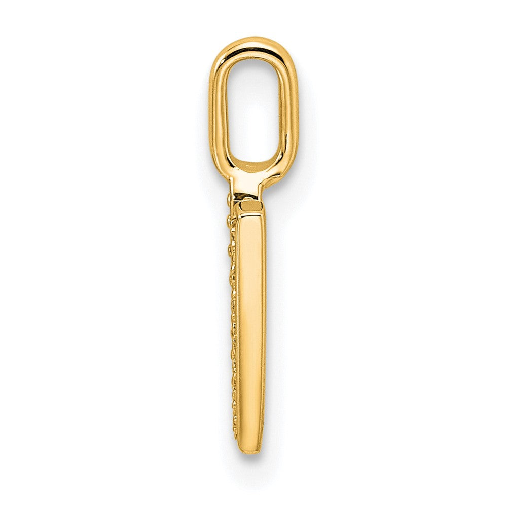 14K Gold Diamond Letter V Initial Pendant