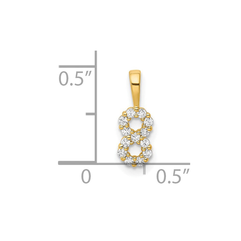14K Diamond Number 8 Pendant