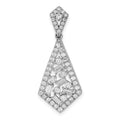 14k White Gold Polished Fancy Dangle Diamond Chain Slide