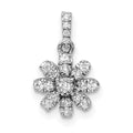 14k White Gold Polished Diamond Flower Pendant
