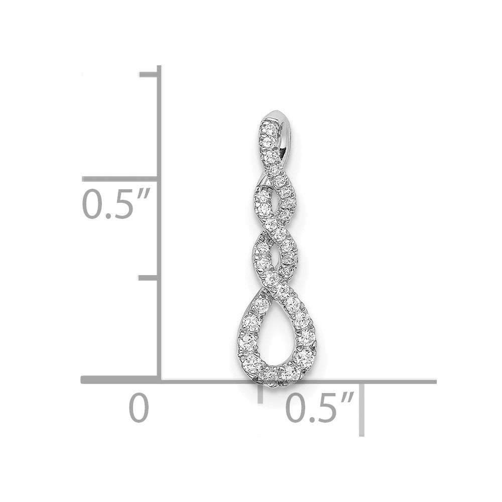 10k White Gold Diamond Twist Chain Slide