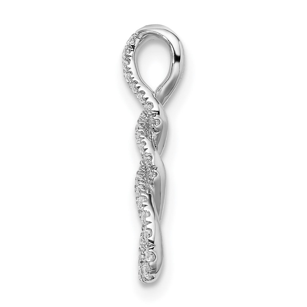 14k White Gold Diamond Twist Chain Slide