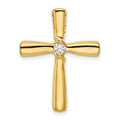 14k Polished Diamond Cross Chain Slide