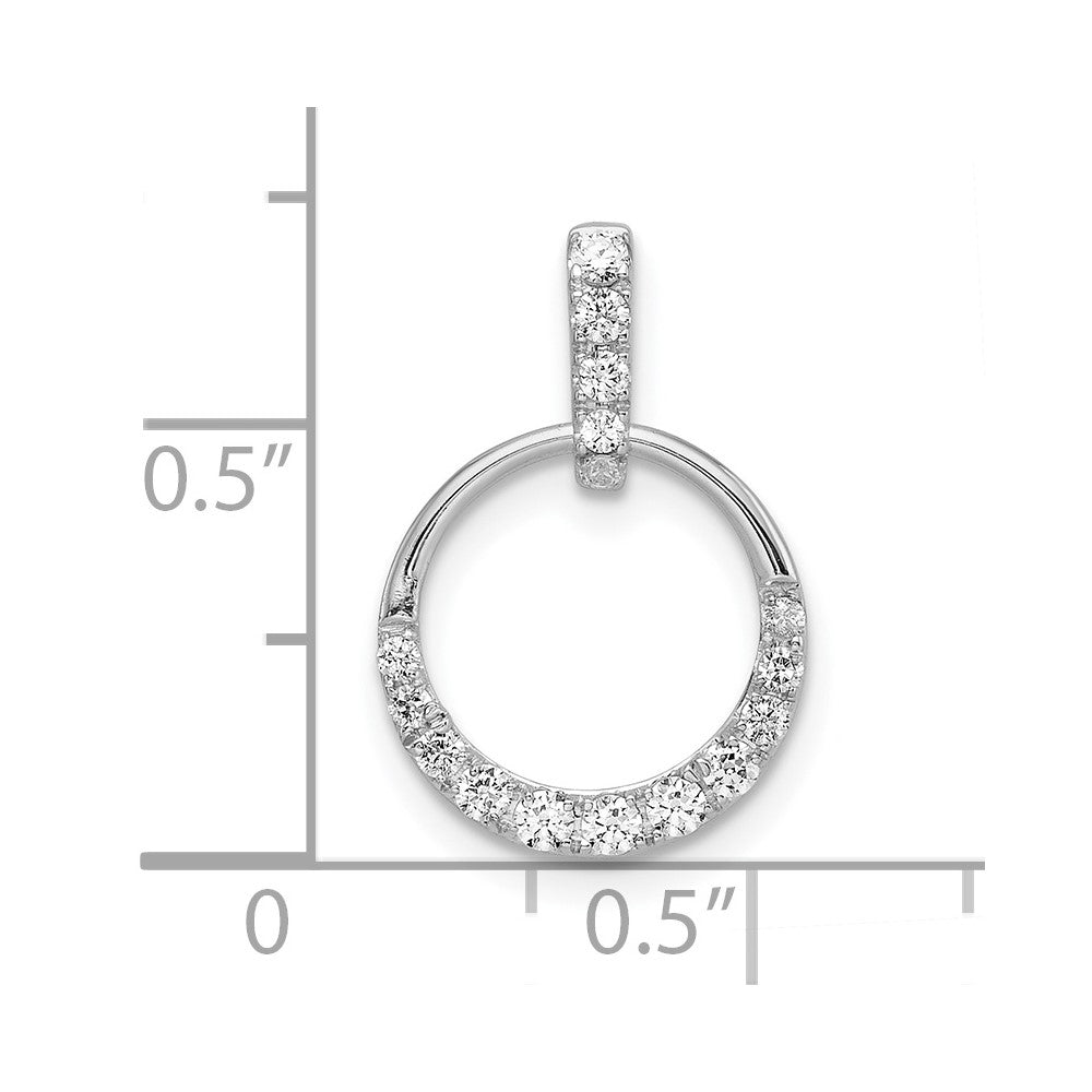 14k White Gold Circle Diamond Pendant