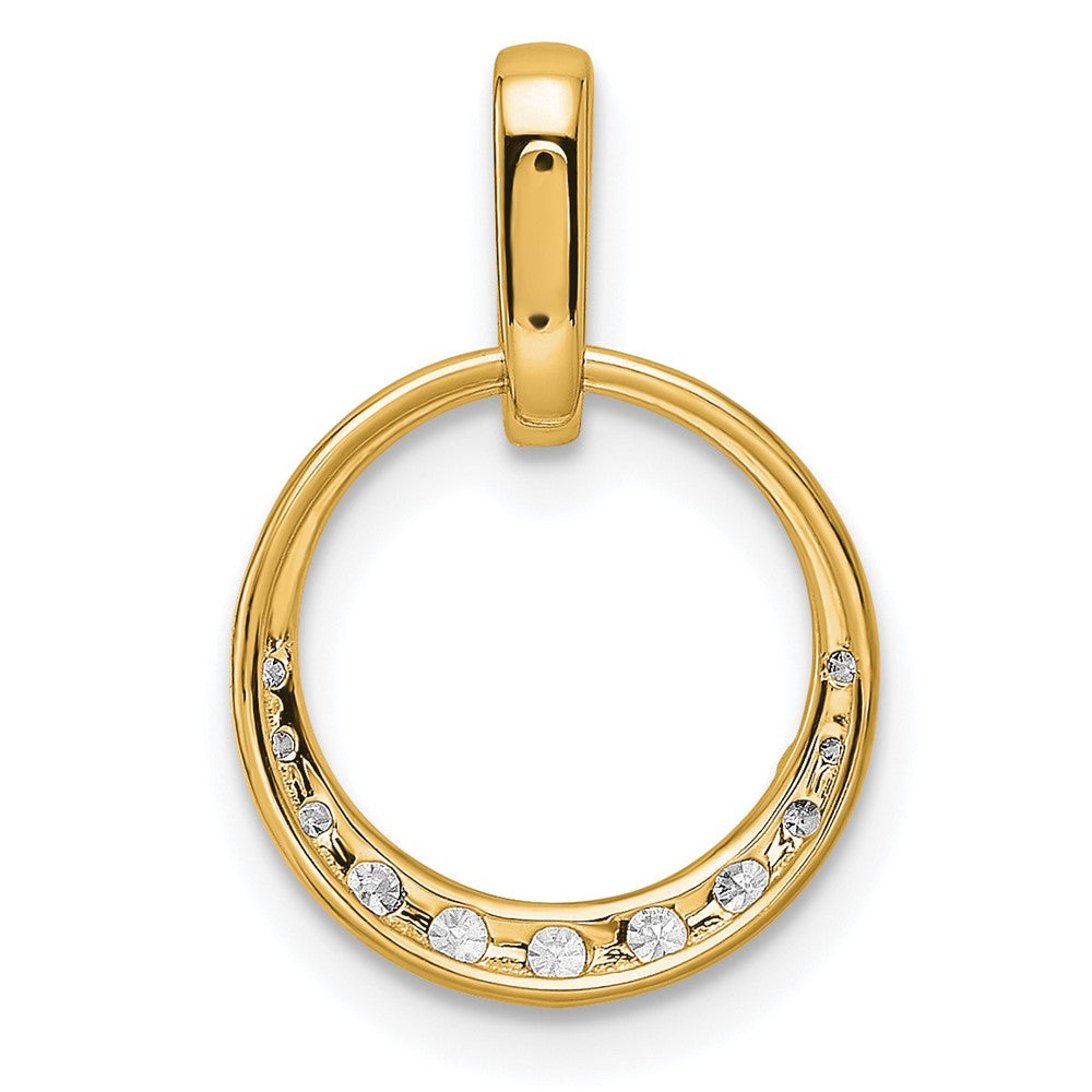 14k Circle Diamond Pendant