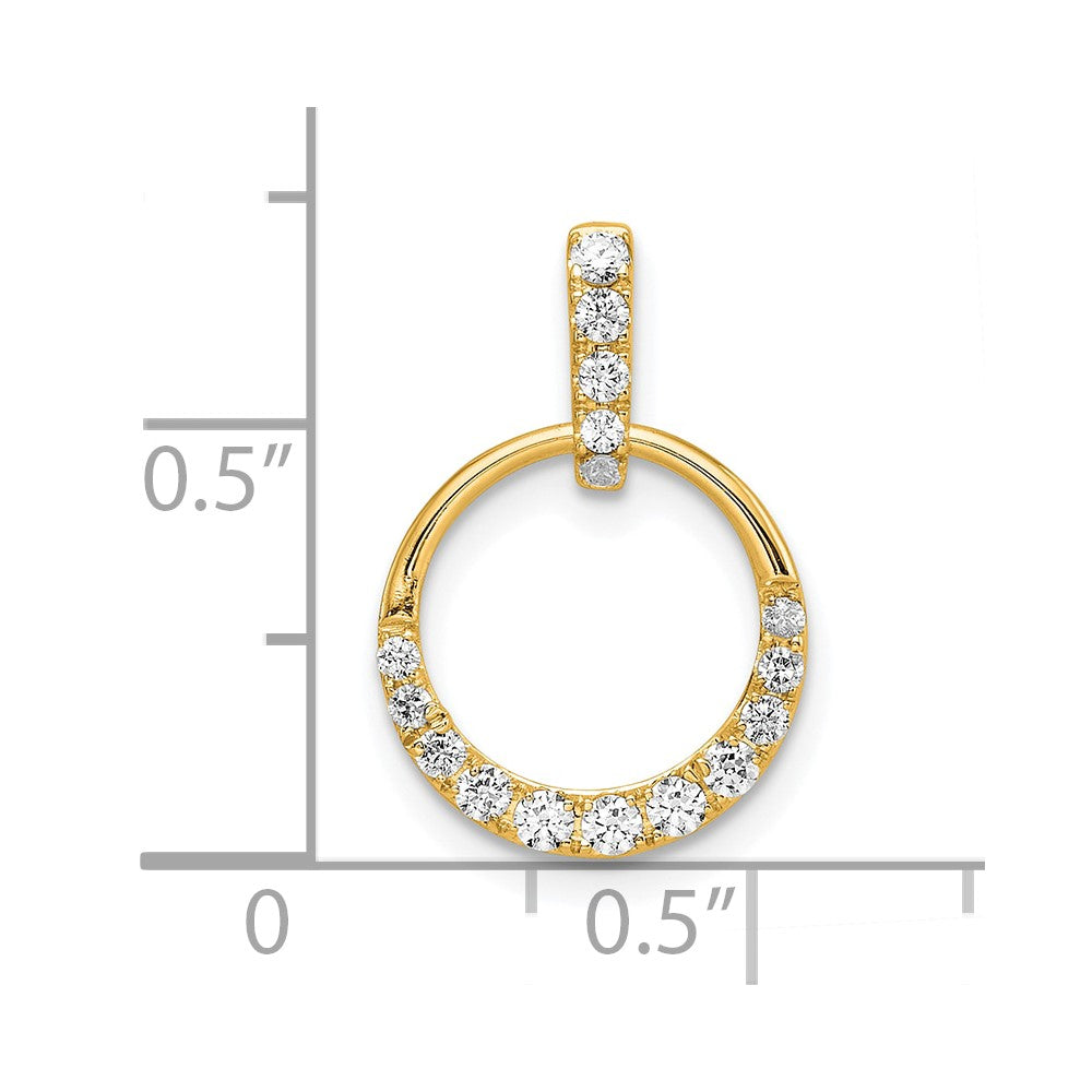 14k Circle Diamond Pendant