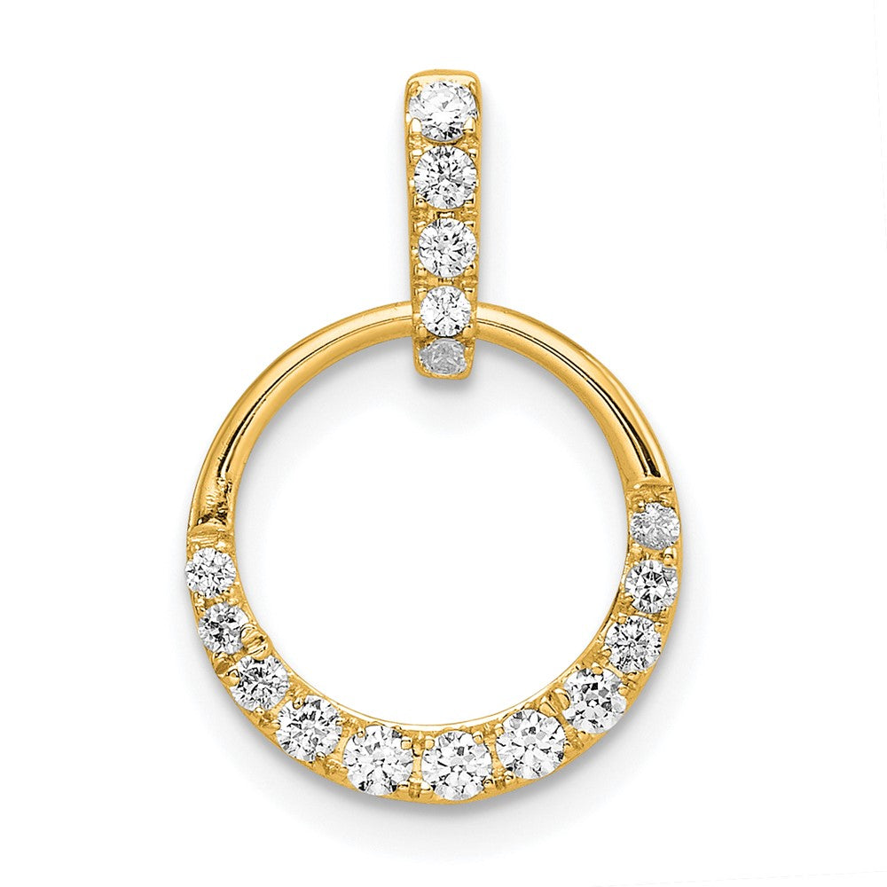 14k Circle Diamond Pendant