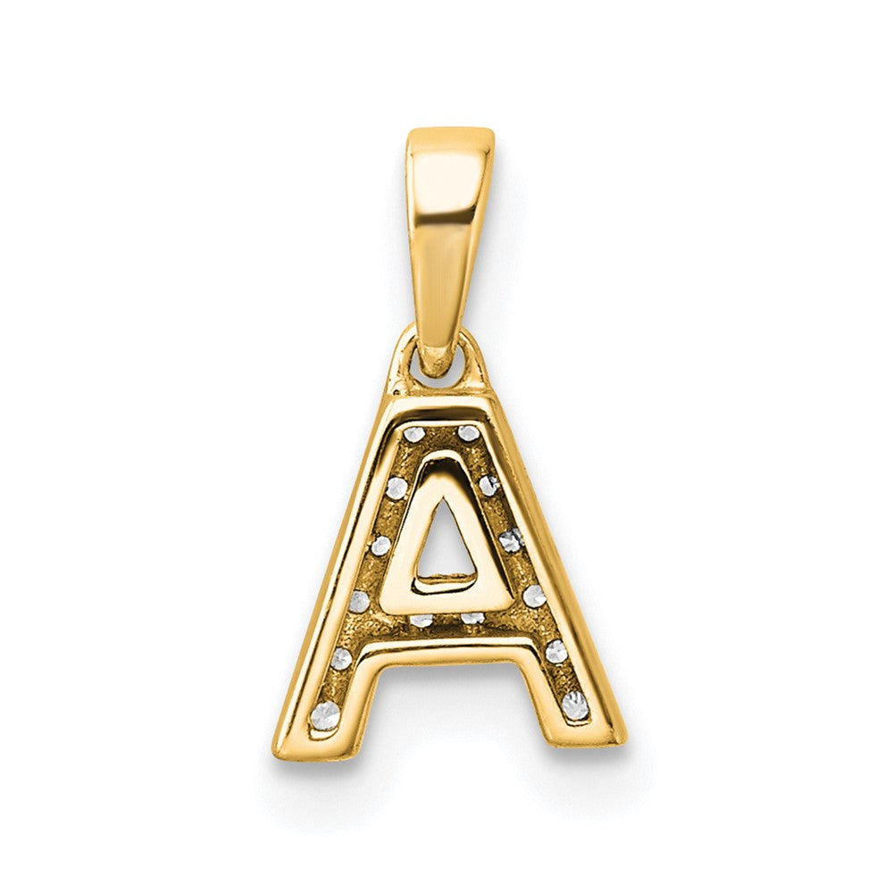 10K Diamond Letter A Initial with Bail Pendant