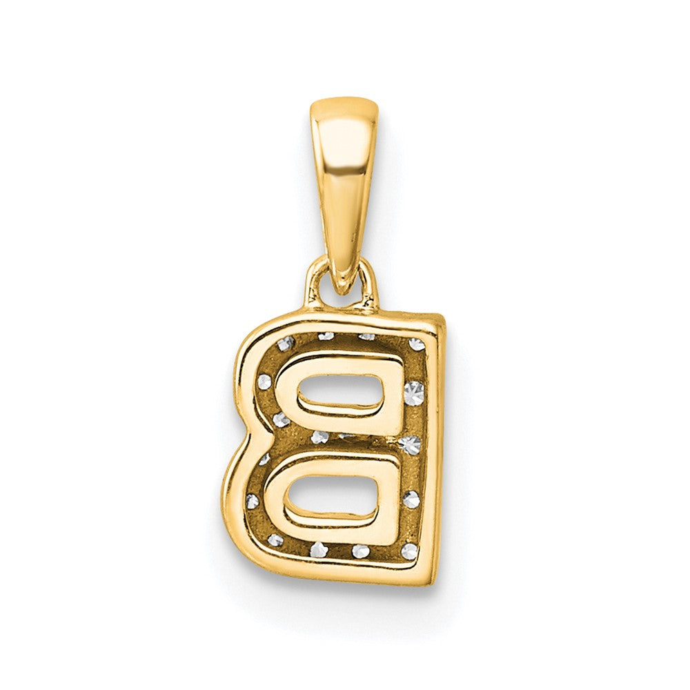 10K Diamond Letter B Initial with Bail Pendant