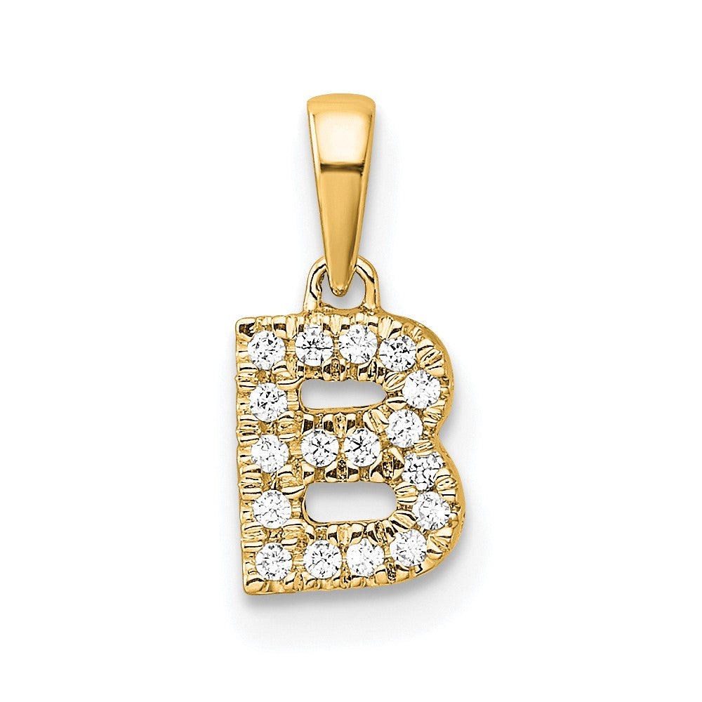10K Diamond Letter B Initial with Bail Pendant