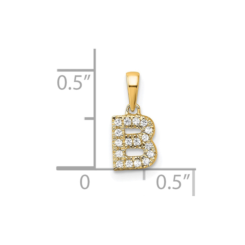 14K Diamond Letter B Initial with Bail Pendant