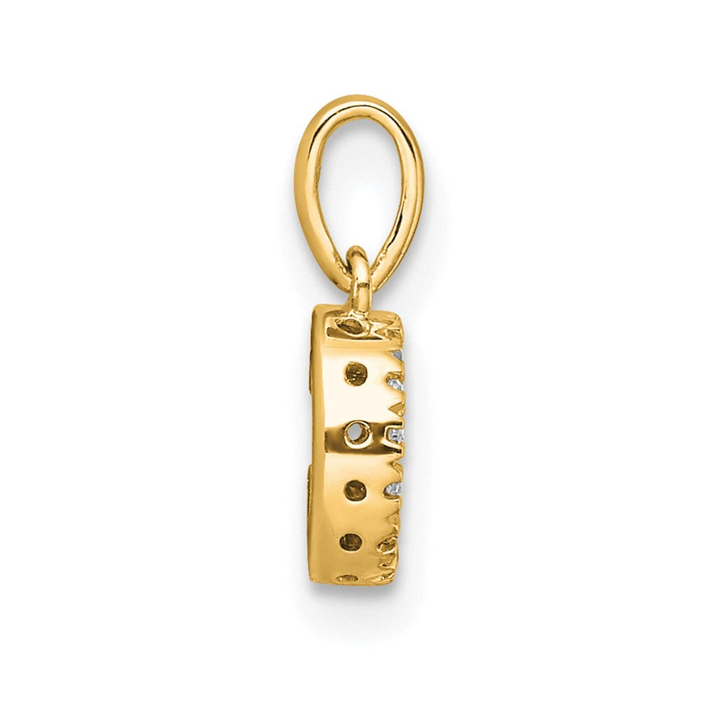14K Diamond Letter C Initial with Bail Pendant