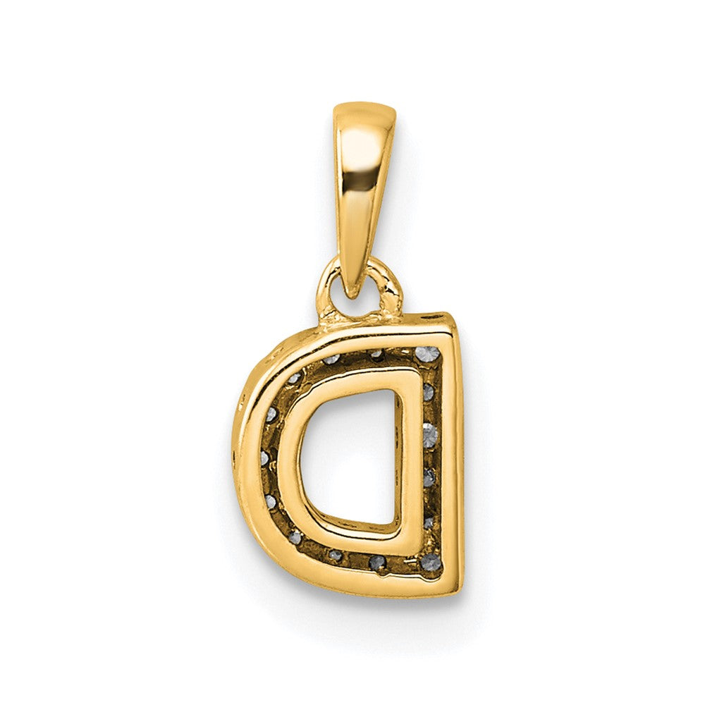10K Diamond Letter D Initial with Bail Pendant