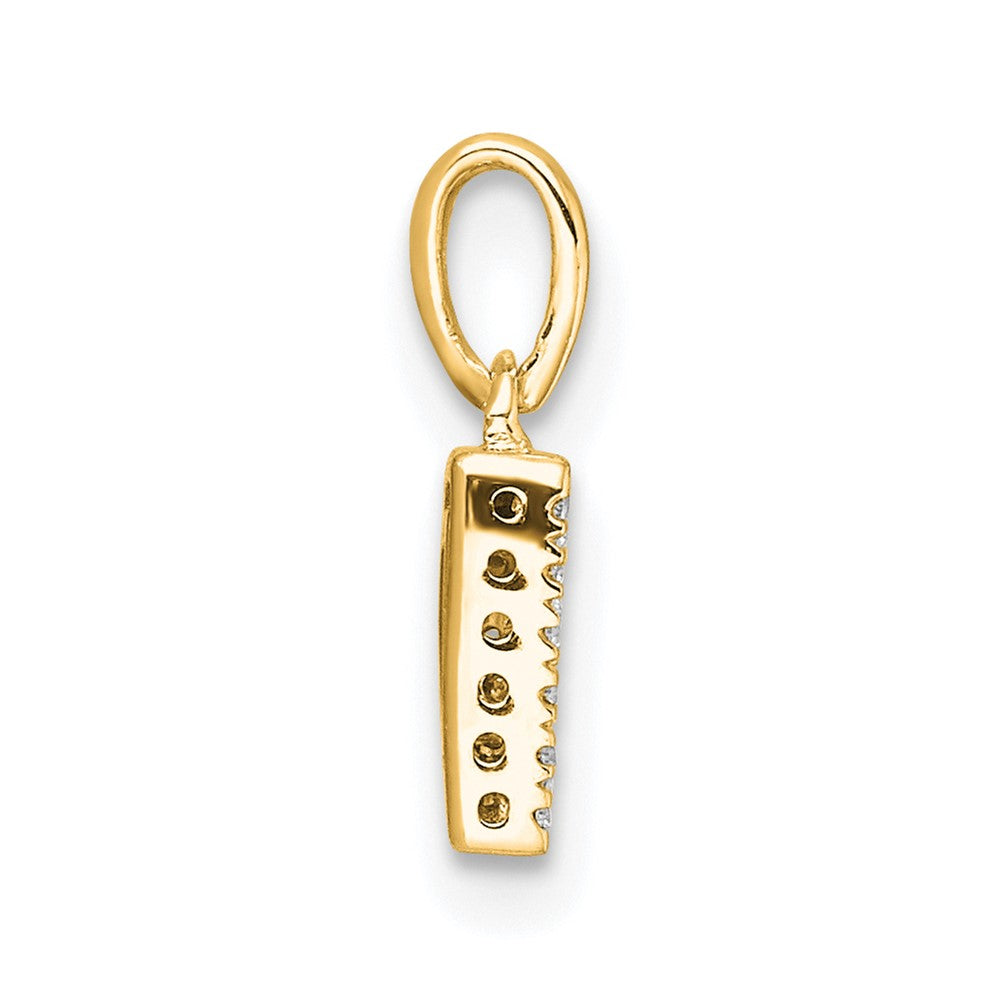 14K Diamond Letter D Initial with Bail Pendant