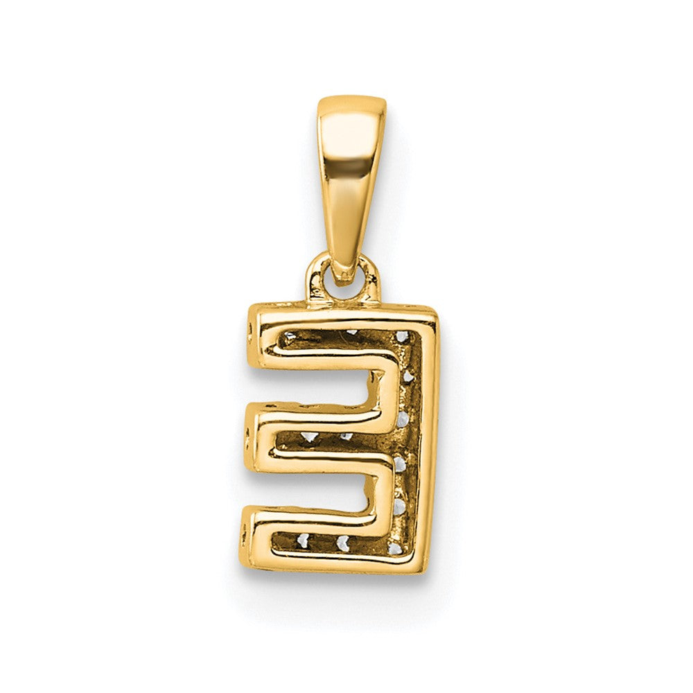 10K Diamond Letter E Initial with Bail Pendant