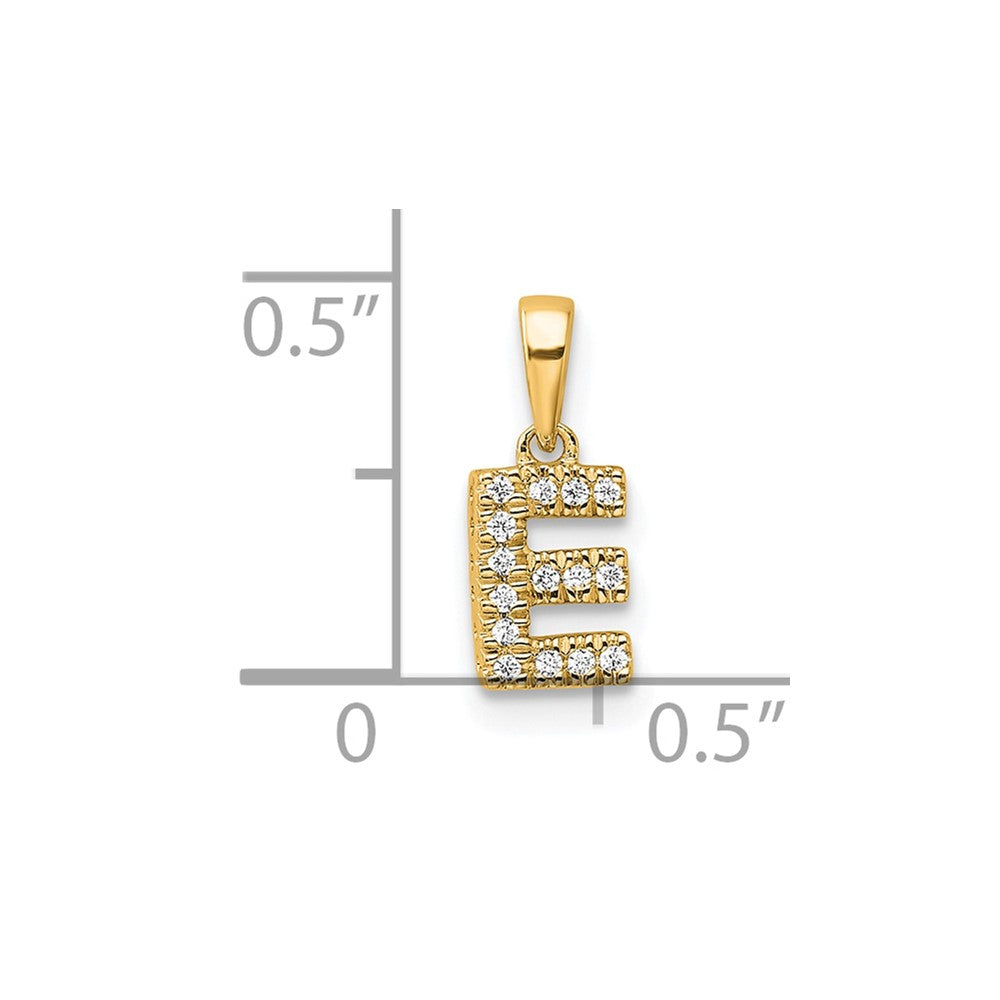 10K Diamond Letter E Initial with Bail Pendant