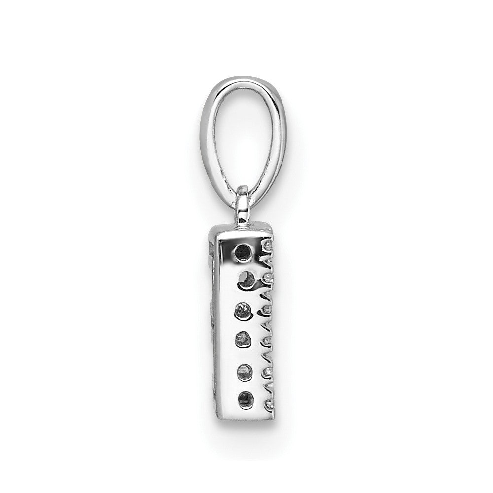 14K White Gold Diamond Letter E Initial with Bail Pendant