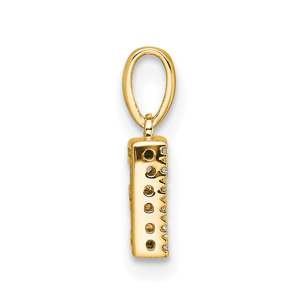 14K Diamond Letter E Initial with Bail Pendant
