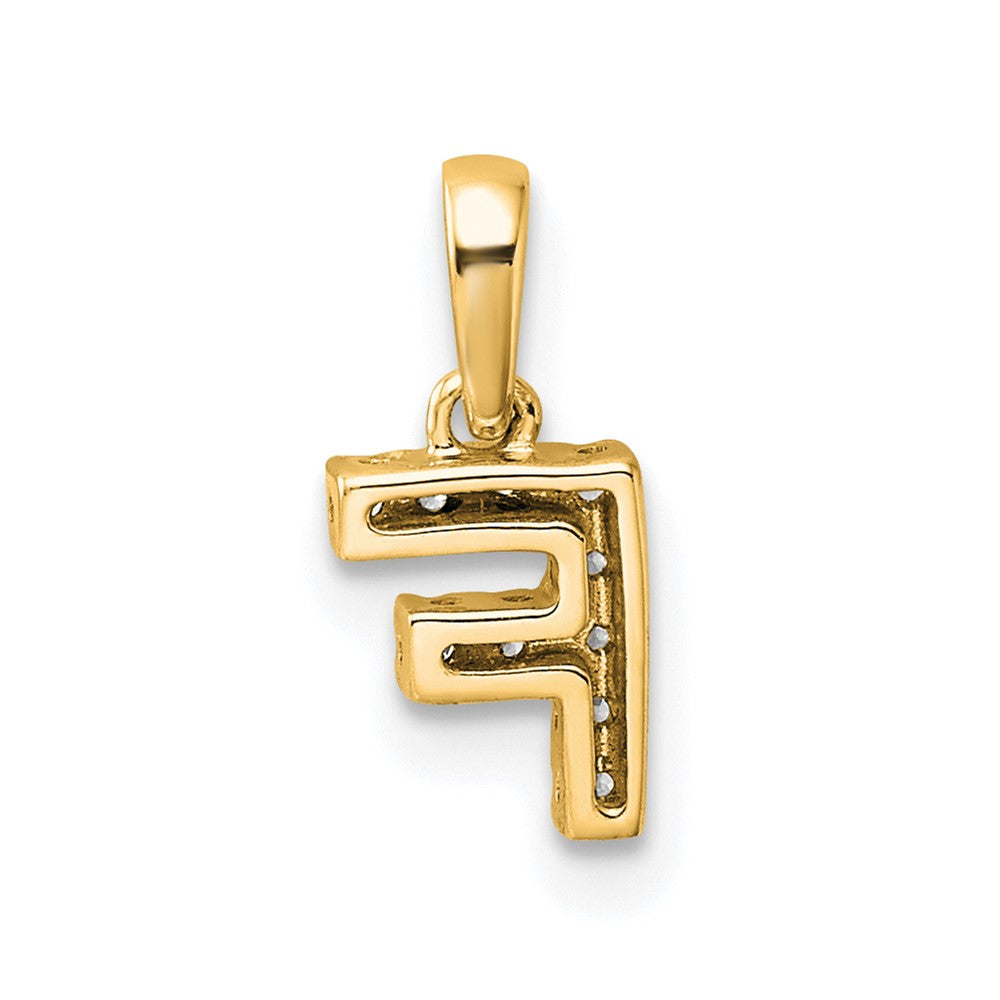 10K Diamond Letter F Initial with Bail Pendant