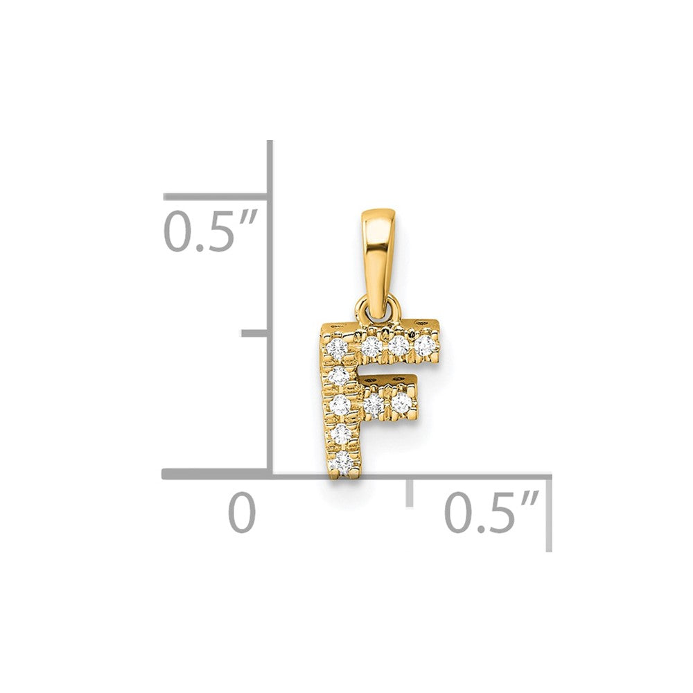 10K Diamond Letter F Initial with Bail Pendant