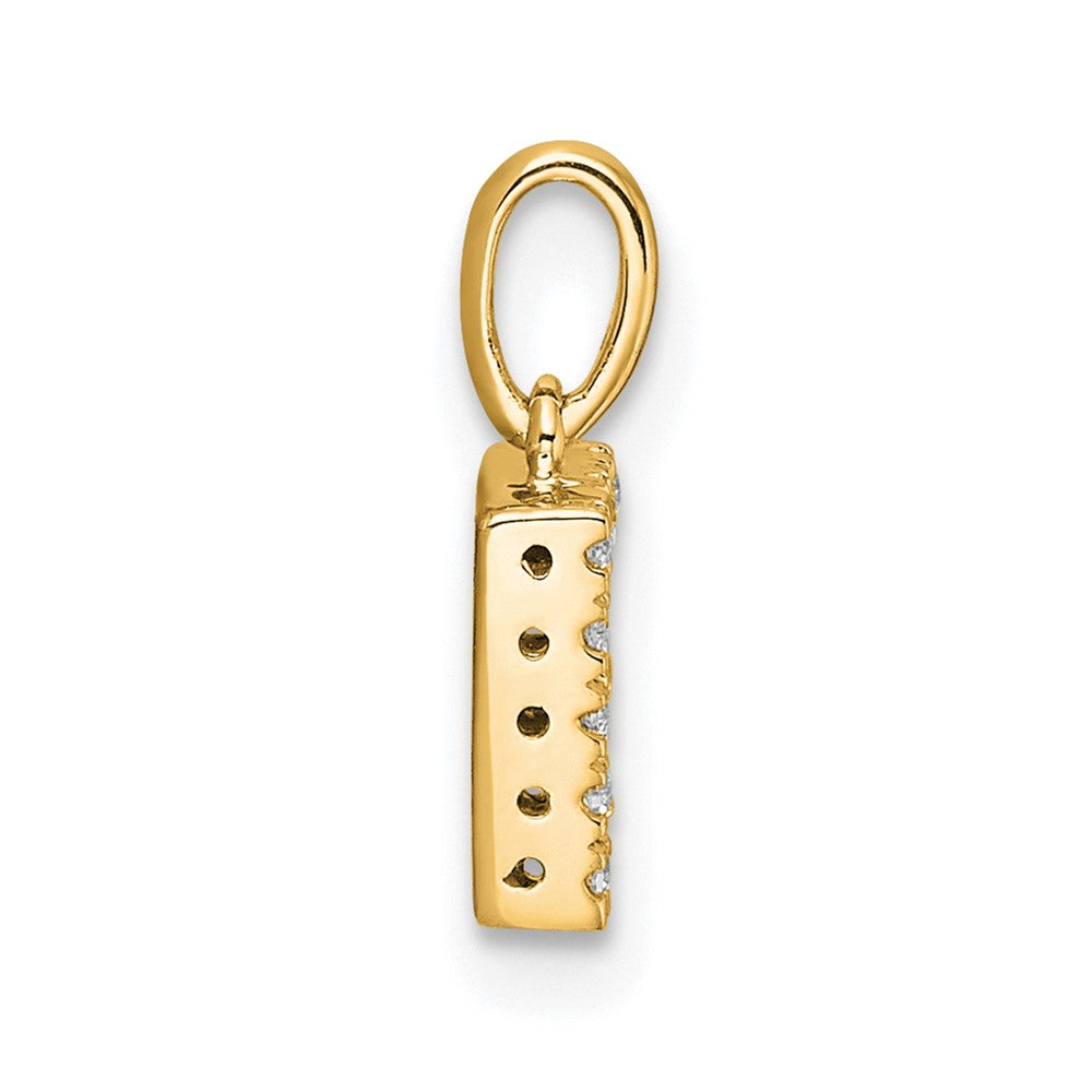 14K Diamond Letter F Initial with Bail Pendant