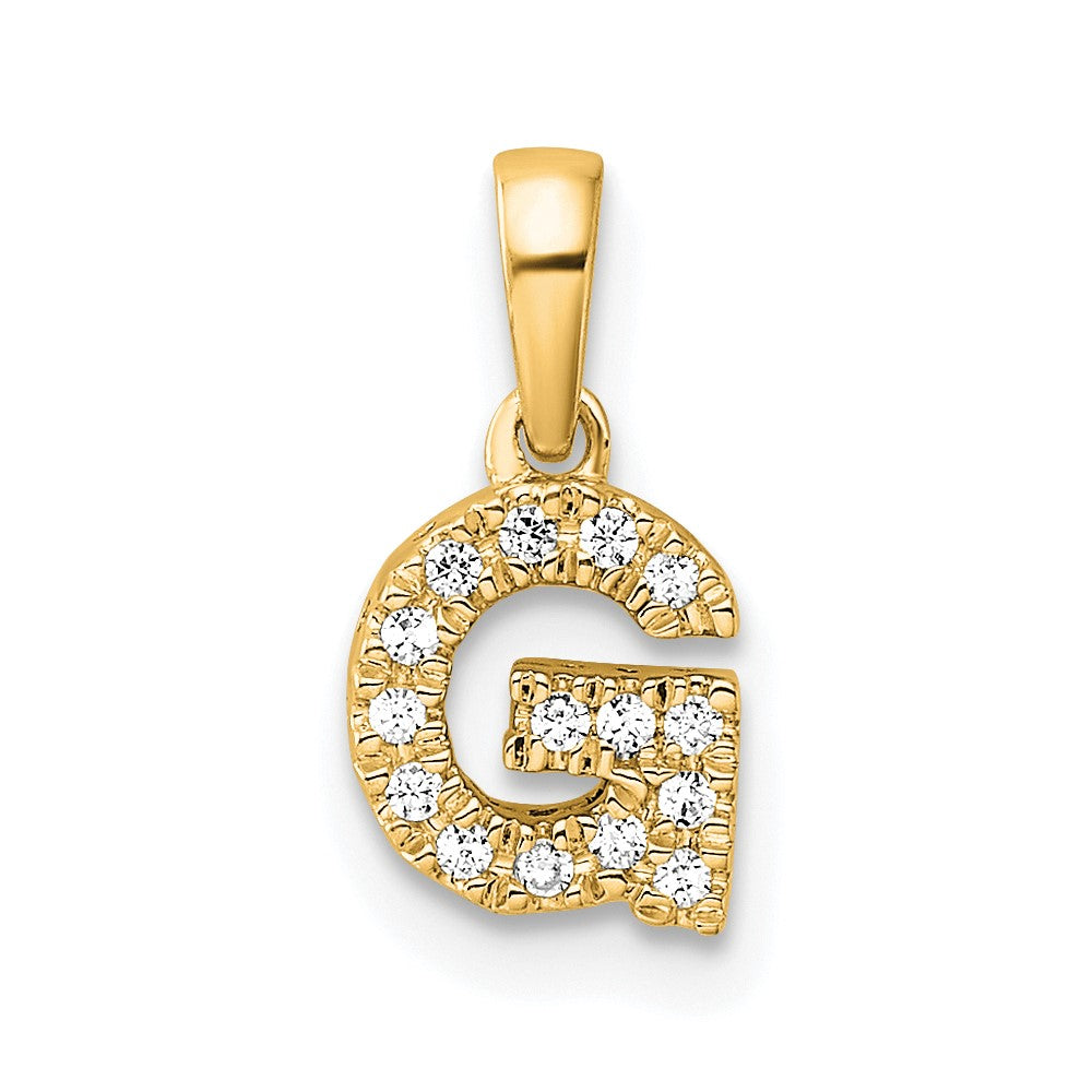 10K Diamond Letter G Initial with Bail Pendant
