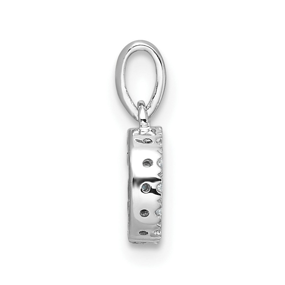 14K White Gold Diamond Letter G Initial with Bail Pendant