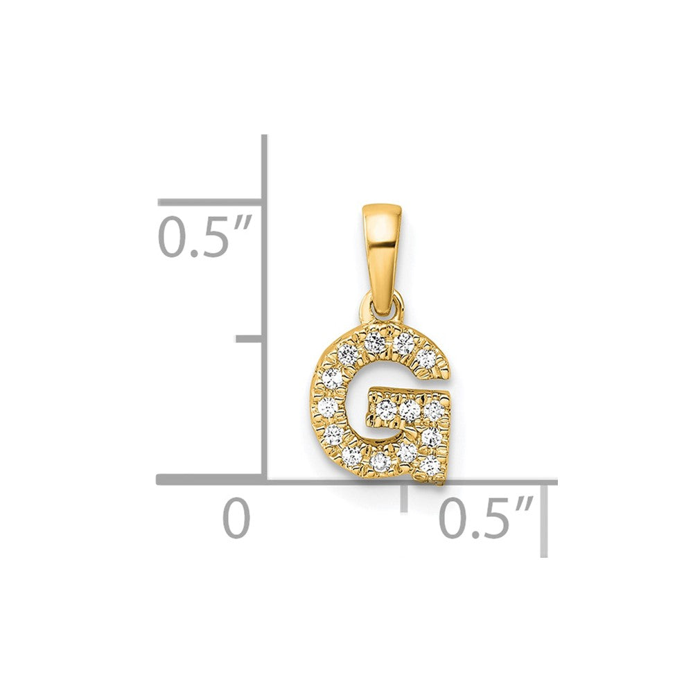 14K Diamond Letter G Initial with Bail Pendant