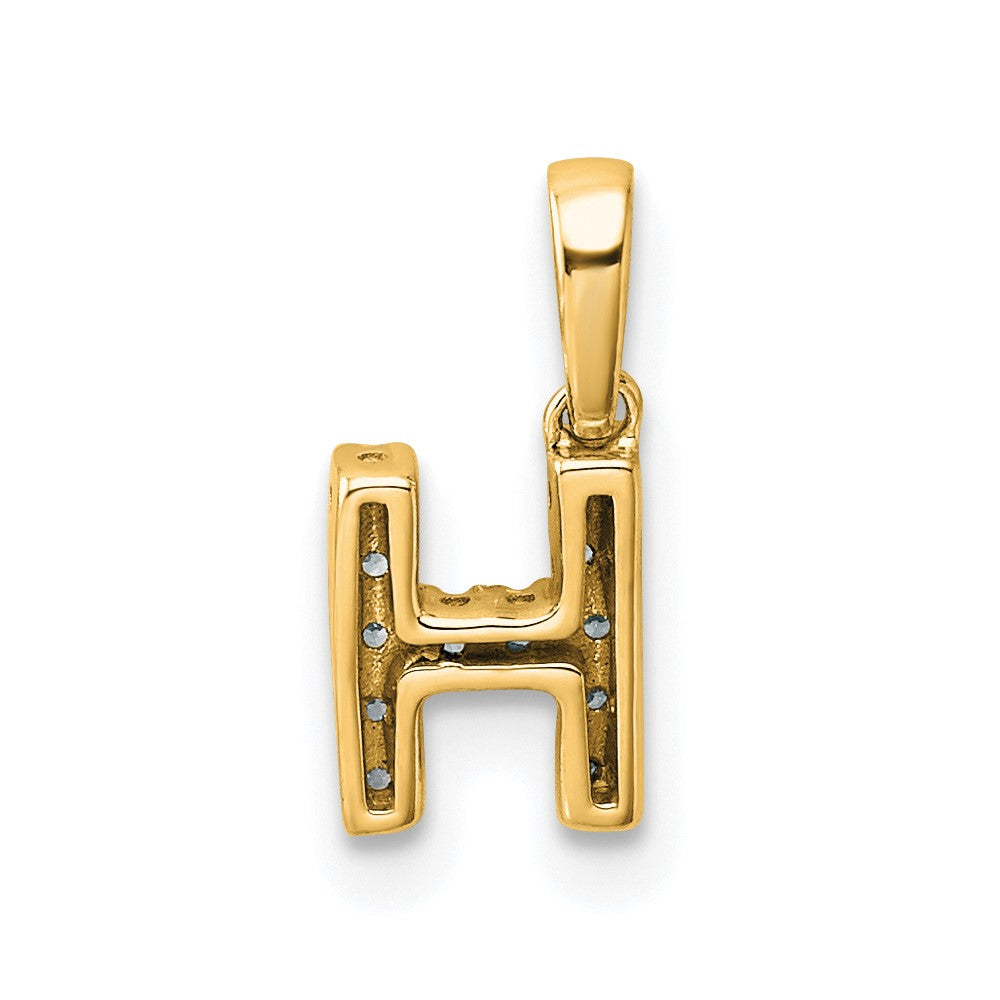 10K Diamond Letter H Initial with Bail Pendant