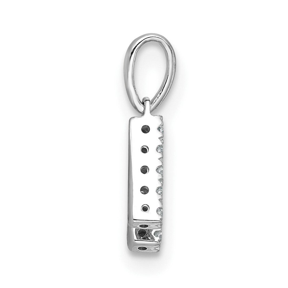 14K White Gold Diamond Letter H Initial with Bail Pendant