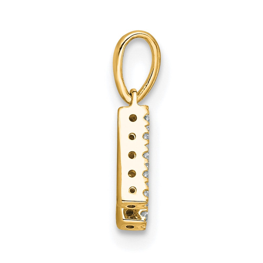 14K Diamond Letter H Initial with Bail Pendant