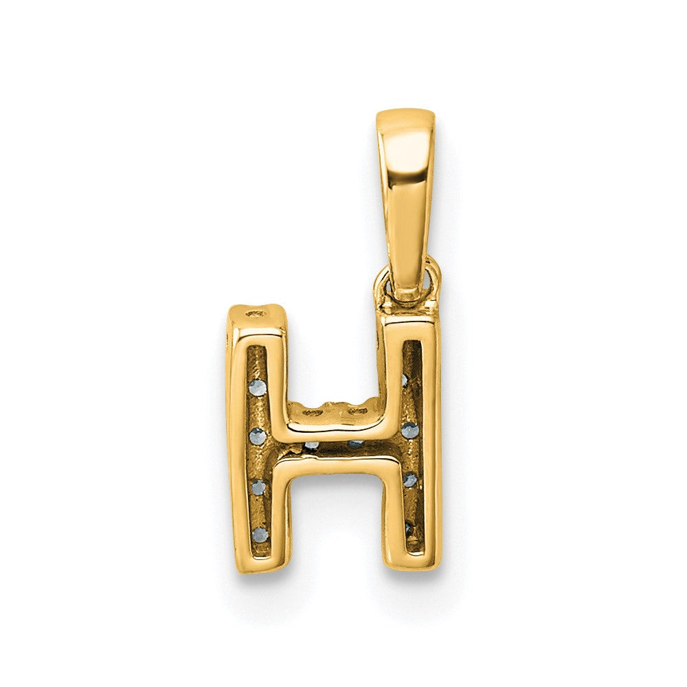 14K Diamond Letter H Initial with Bail Pendant