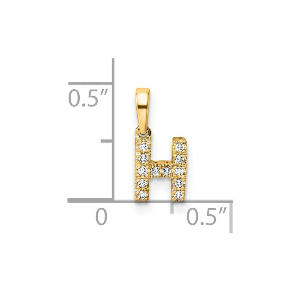 14K Diamond Letter H Initial with Bail Pendant