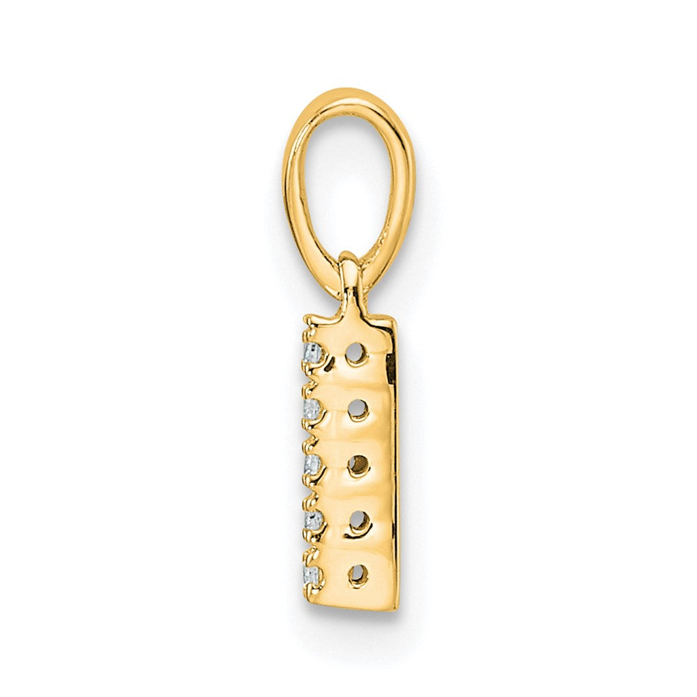 10K Diamond Letter I Initial with Bail Pendant