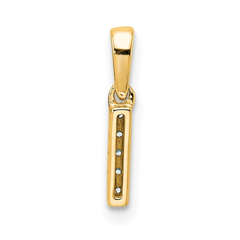 10K Diamond Letter I Initial with Bail Pendant