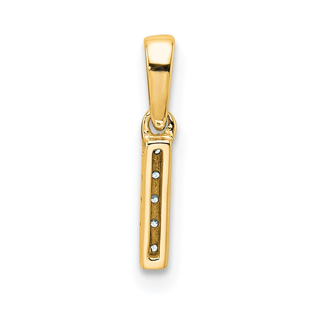 14K Diamond Letter I Initial with Bail Pendant