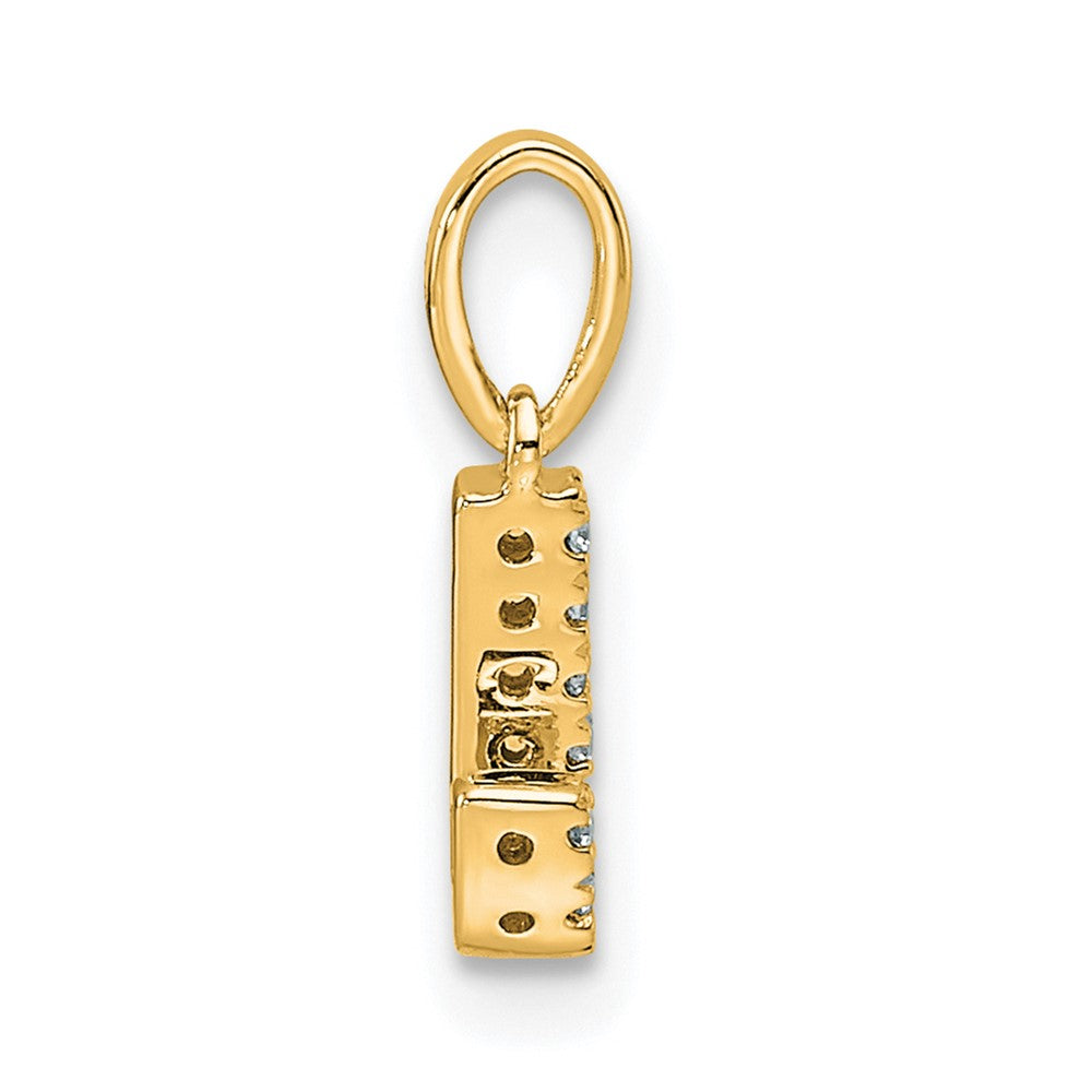 10K Diamond Letter J Initial with Bail Pendant