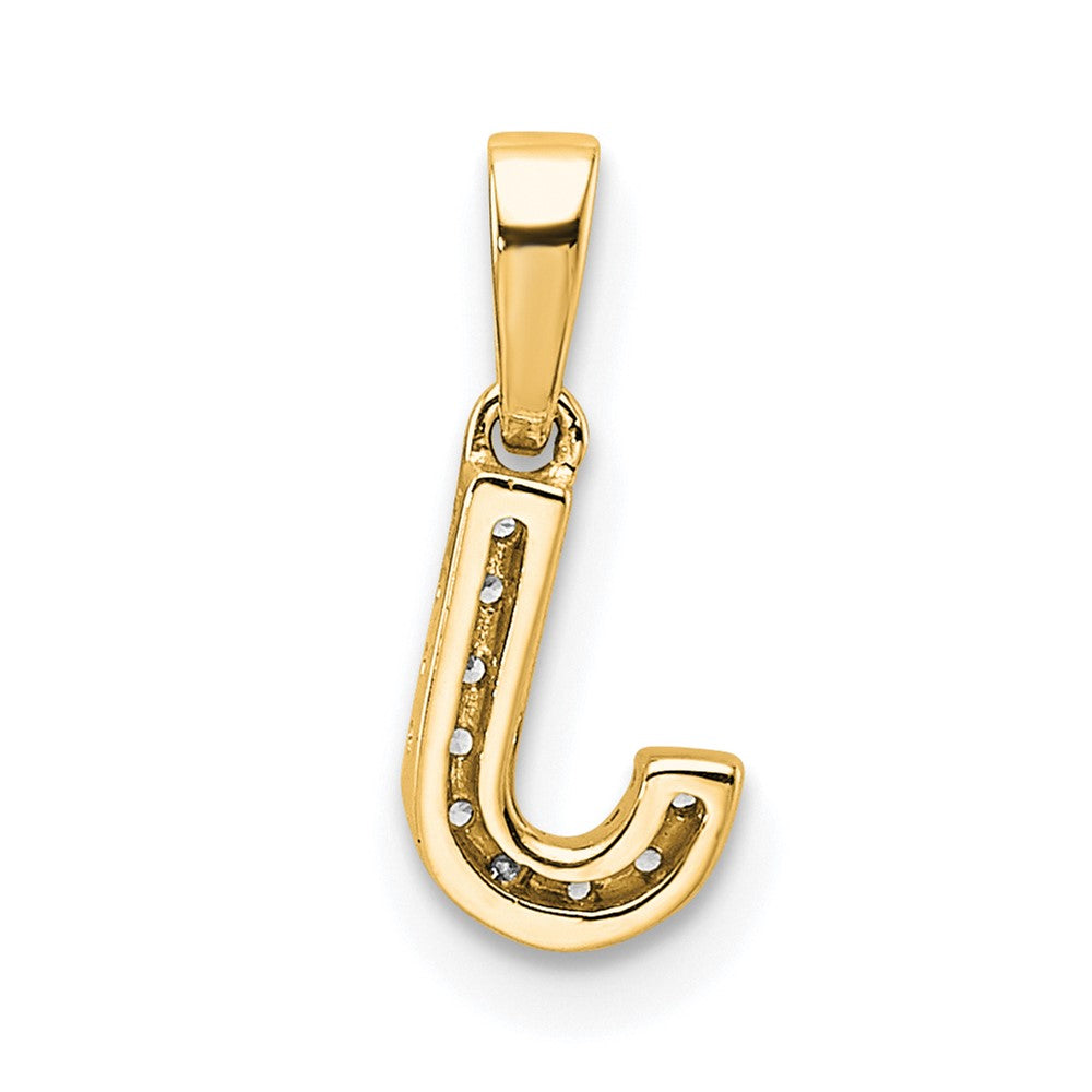 10K Diamond Letter J Initial with Bail Pendant