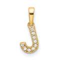 14K Diamond Letter J Initial with Bail Pendant