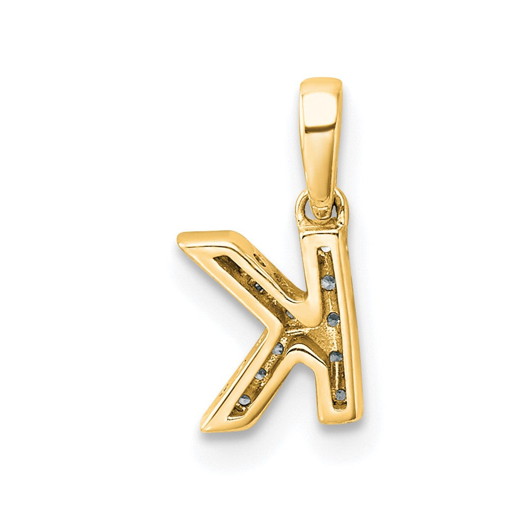10K Diamond Letter K Initial with Bail Pendant