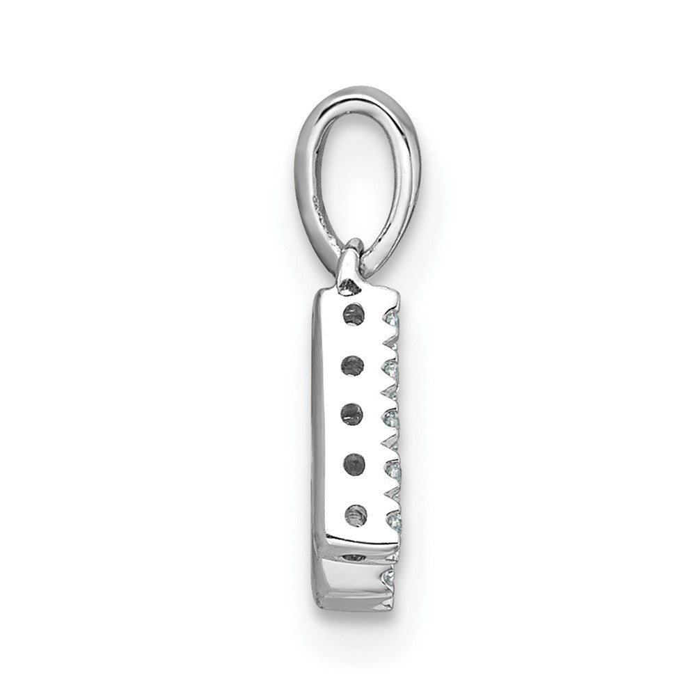 14K White Gold Diamond Letter K Initial with Bail Pendant