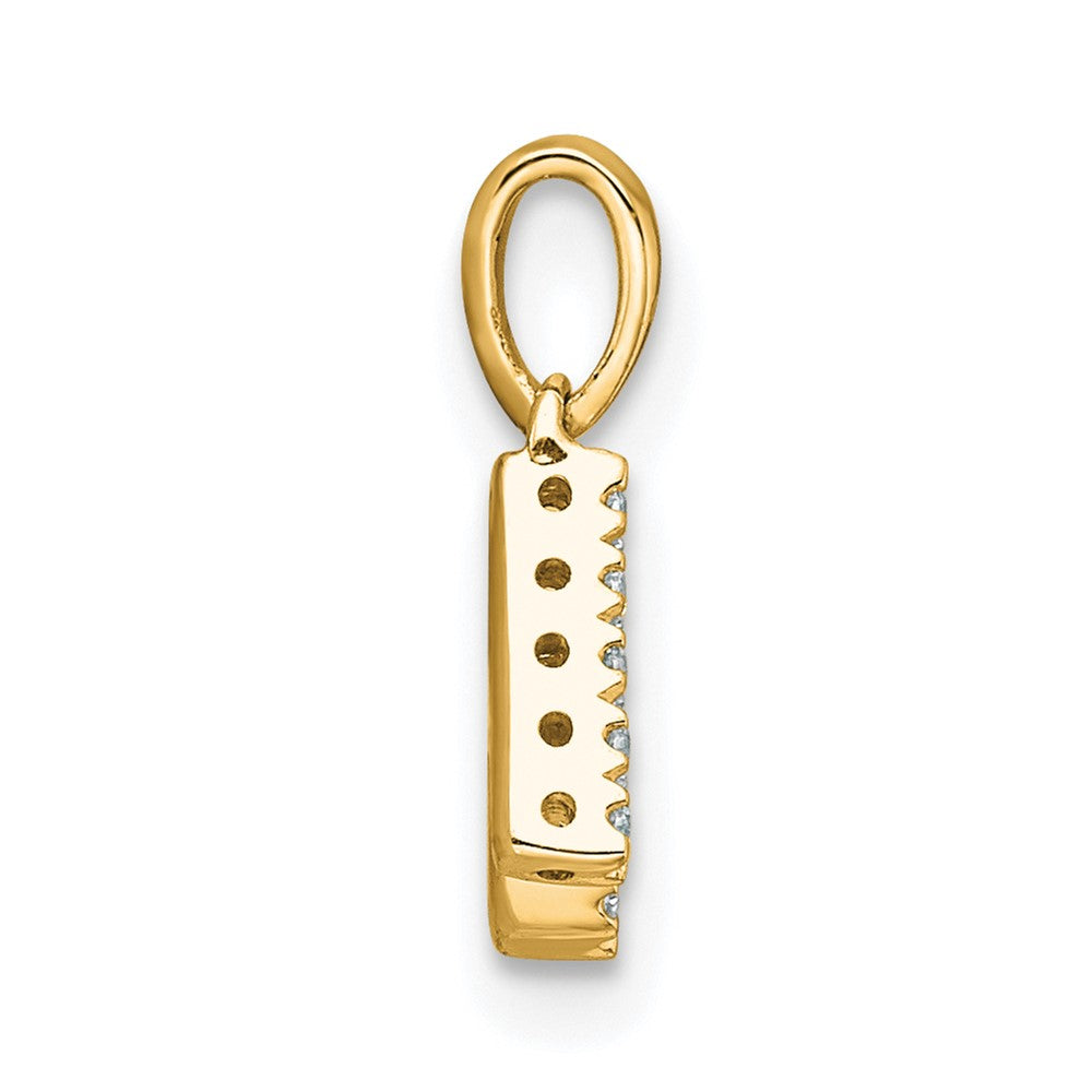 14K Diamond Letter K Initial with Bail Pendant