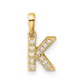 14K Diamond Letter K Initial with Bail Pendant