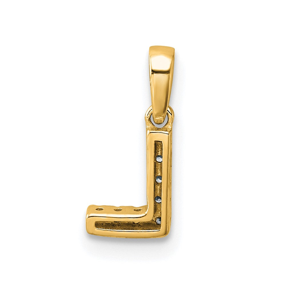 10K Diamond Letter L Initial with Bail Pendant