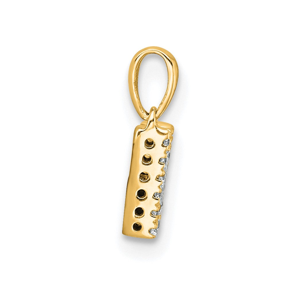 10K Diamond Letter M Initial with Bail Pendant