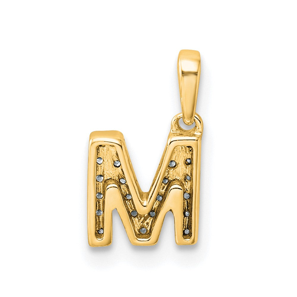 10K Diamond Letter M Initial with Bail Pendant