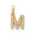 10K Diamond Letter M Initial with Bail Pendant