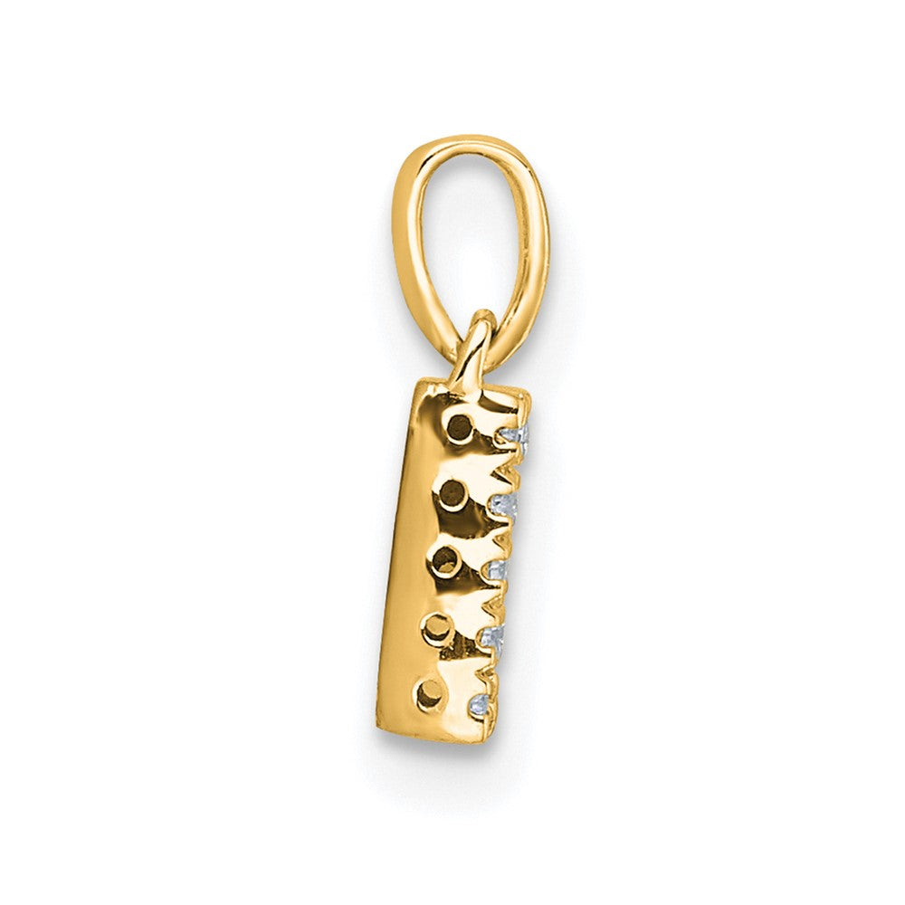 10K Diamond Letter N Initial with Bail Pendant